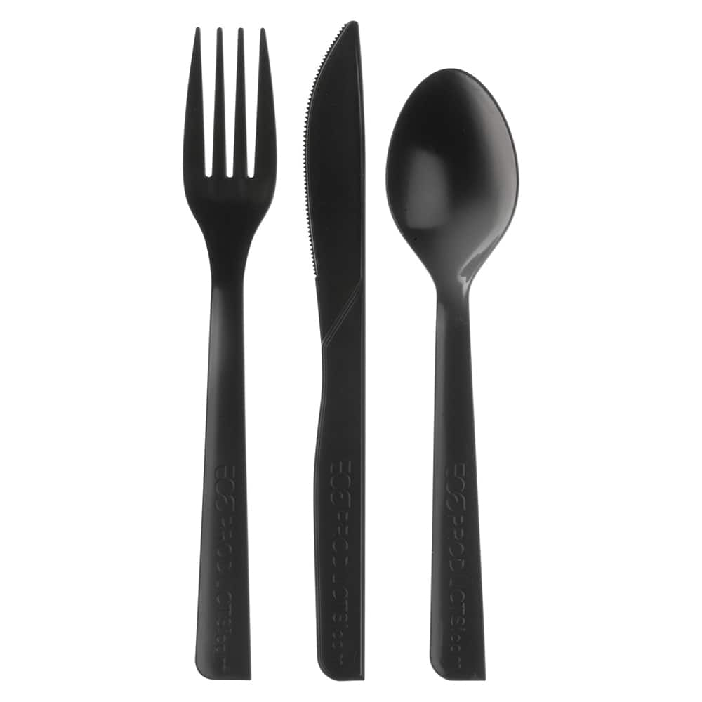 Paper & Plastic Cups, Plates, Bowls & Utensils, Flatware Type: Cutlery , Color: Black  MPN:ECOEPS115