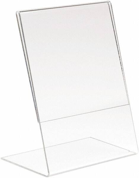 5-1/2 Inch Wide x 7 Inch High Sign Compatibility, Acrylic Round Frame Counter Top Sign Holder MPN:HP/CT57V-SB