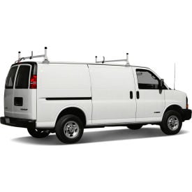 Vantech H1 2 Bar Steel Ladder Rack System for Chevy Express 1996-On White H1022W