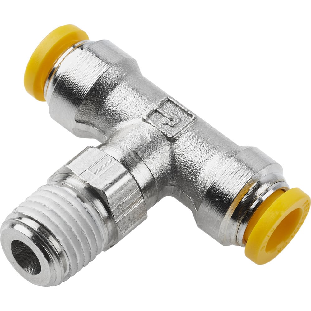 Push-To-Connect Tube to Male Tube Fitting: Male Connector, Straight, 3/8