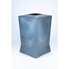 Commercial Zone® ModTec™ Trash Container w/ Open Top Lid 39 Gal Cap. Gun Metal Satin 724666