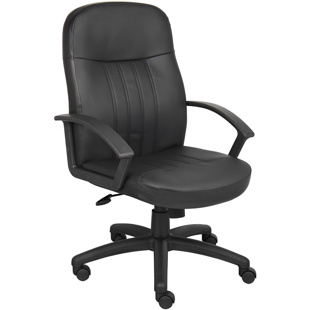 Task Chair:  PU Leather,  Adjustable Height,  Black MPN:B8106