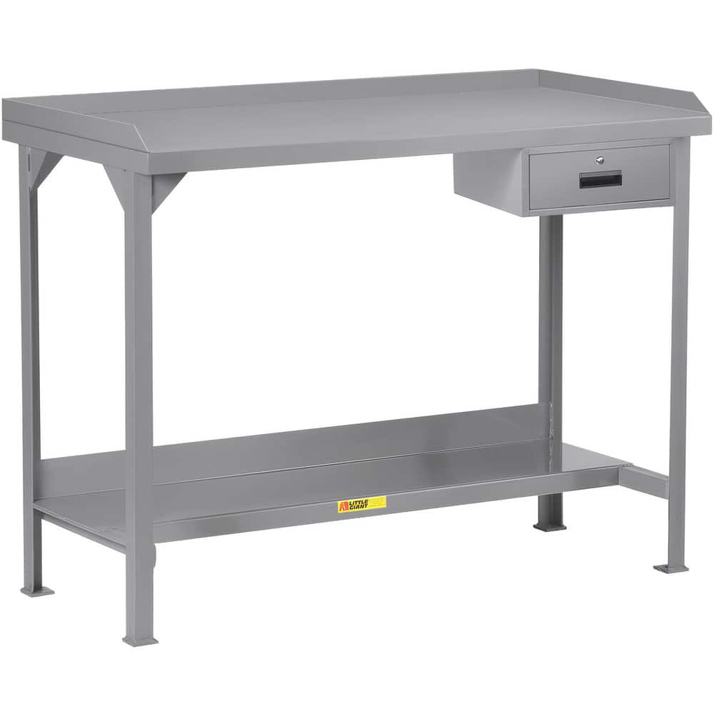 Stationary Work Benches, Tables, Bench Style: Work Bench , Edge Type: Square , Leg Style: 4-Leg , Depth (Inch): 30in , Color: Gray  MPN:WSL2-3072-36-DR