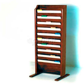 Wooden Mallet Free-Standing 10 Pocket Legal Size File Holder Mahogany CH17-FSMH