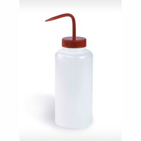 Bel-Art LDPE Wash Bottles 116251000 1000ml Red Cap Wide Mouth 4/PK 11625-1000