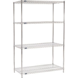 Nexel® 4 Shelf Chrome ESD Wire Shelving Unit Starter 60