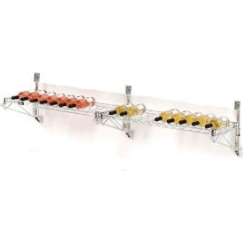 Wine Bottle Rack - Double Wide 2 Shelf Wall Mount 36 Bottle 72