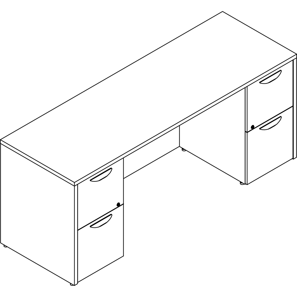 Lorell Prominence 2.0 72inW Double-Pedestal Computer Desk, Gray Elm MPN:PC2472GE