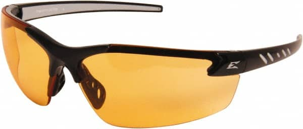 Safety Glass: Scratch-Resistant, Polycarbonate, Amber Lenses, Frameless, UV Protection MPN:DZ114-G2