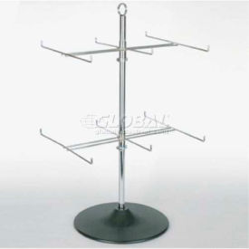 Economy Wire Display 2 Tier Spinner Chrome/Black SPR2