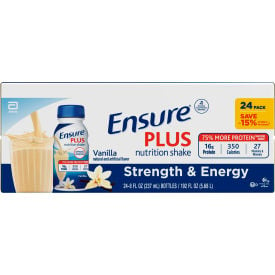 ENSURE PLUS Vanilla Meal Replacement Nutrition Shake 8 oz 24 Count 22001080