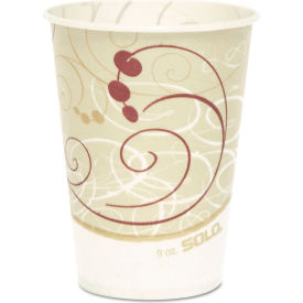 Dart® Wax Coated Paper Cold Cup 9 oz Beige/White Pack of 2000 R9N-J8000