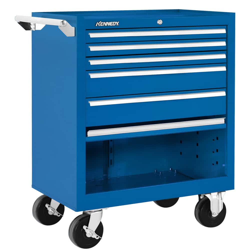 Tool Roller Cabinets, Top Material: Steel , Color: Blue , Overall Depth: 18in , Overall Height: 34.9375in , Overall Width: 27  MPN:275XBL