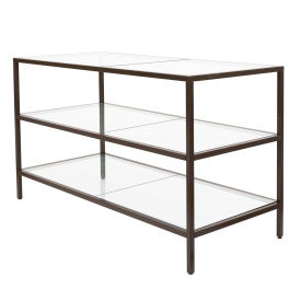 Econoco Linea 3-Shelf Merchandising Table Statuary Bronze LNTBL2