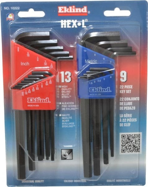 22 Piece L-Key Hex Key Set MPN:10222