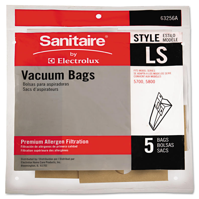 Sanitaire Eureka LS Commercial Upright Vacuum Cleaner Bags, Brown, Pack Of 5 Bags (Min Order Qty 5) MPN:63256A10