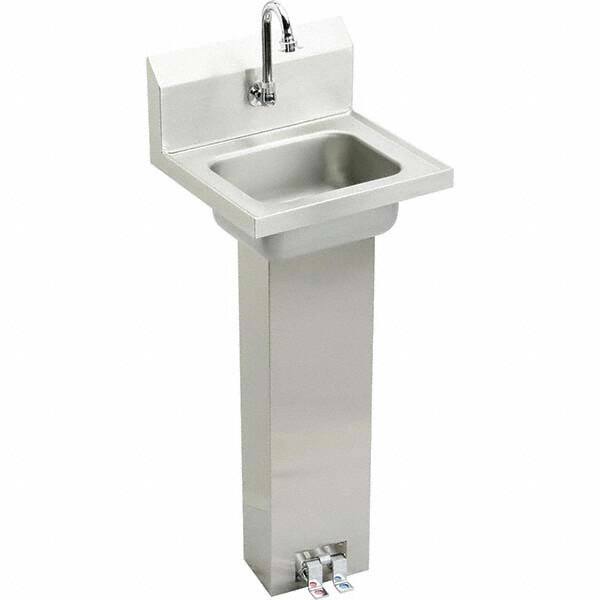 Hand Sink: Floor Mount, Double Foot Valve Faucet, 304 Stainless Steel MPN:CHSP1716C