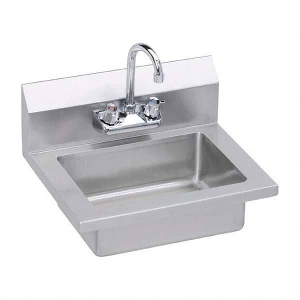 Hand Sink: Wall Mount, Manual Faucet, 3 Stainless Steel MPN:EHS-18X