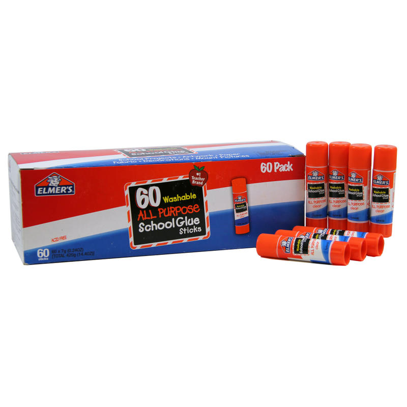 Elmers Glue Stick Classroom Pack, 14.4 Oz, Pack Of 60 (Min Order Qty 3) MPN:E501