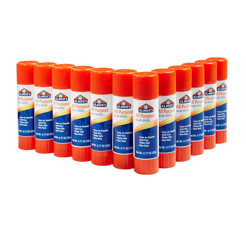 Elmers Office Strength Glue Sticks, All Purpose, 0.77 Oz, Clear, Pack Of 12 (Min Order Qty 7) MPN:E517