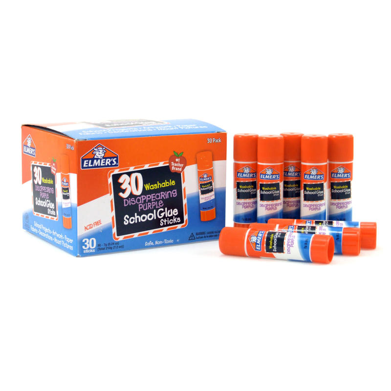 Elmers Glue Stick Classroom Pack, Purple, Box Of 30 (Min Order Qty 5) MPN:E555