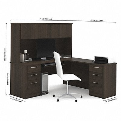 Desk L-Shaped 71 Dark Chocolate MPN:60893-79