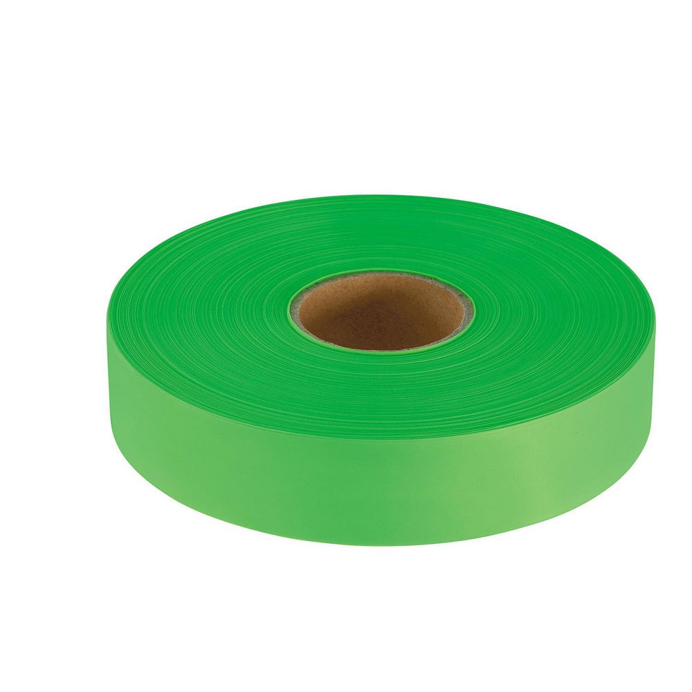 Barricade & Flagging Tape, Legend: None , Material: Plastic , Overall Length: 600.00 , Color: Fluorescent Lime  MPN:77-061