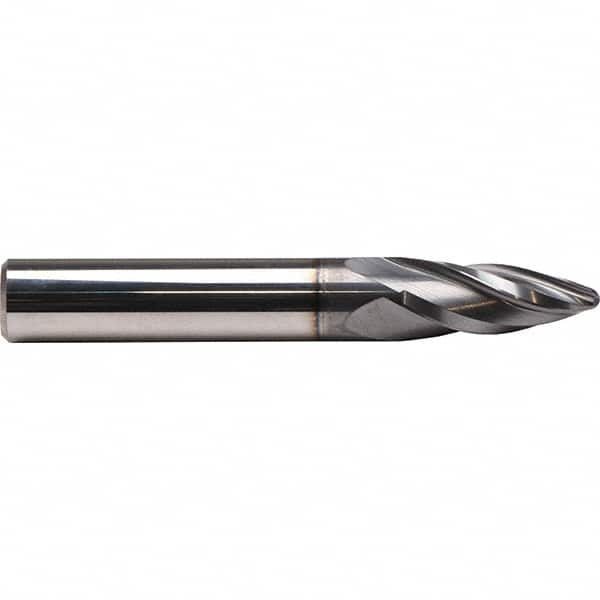 Tapered End Mill: 4 Flutes, Solid Carbide, Oval End MPN:3538L.12080A