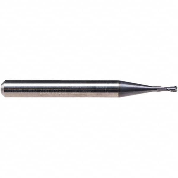 Roughing & Finishing End Mill: 1 mm Dia, 2 Flutes, 0.25 mm Corner Radius, Corner Radius End MPN:1986A.001