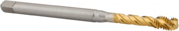 Spiral Flute Tap: #12-28 UNF, 3 Flutes, Bottoming, 2B Class of Fit, Cobalt, TIN Coated MPN:BU513700.5042