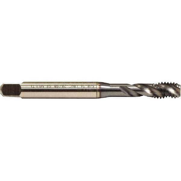 Spiral Flute Tap:  M5x0.8,  Metric,  3 Flute,  Bottoming,  6H Class of Fit,  TiCN Finish MPN:BU539300.0050