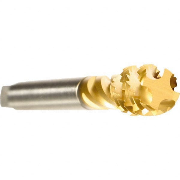 Spiral Flute Tap: M14x1.50 Metric Fine, 5 Flutes, Bottoming, 6H Class of Fit, Cobalt, TIN Coated MPN:C0513700.0331