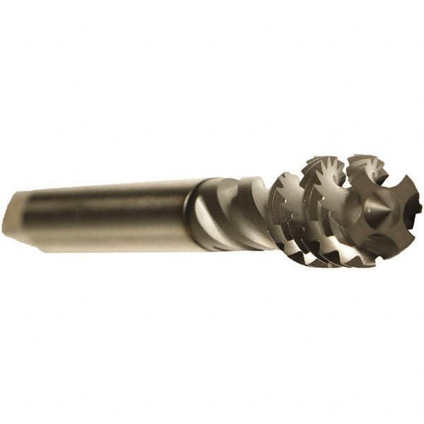 Spiral Flute Tap: M18x1.50 Metric Fine, 5 Flutes, Bottoming, 6H Class of Fit, Cobalt, GLT-1 Coated MPN:C051C400.0390