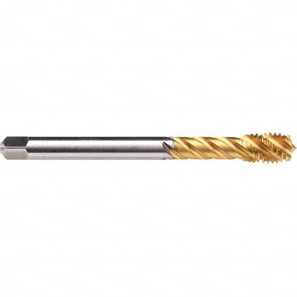 Spiral Flute Tap: M12x1.75 Metric, 4 Flutes, Modified Bottoming, 6HX Class of Fit, TIN Coated MPN:C3600F01.0112