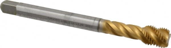 Spiral Flute Tap: 7/16-20 UNF, 4 Flutes, Bottoming, 2B Class of Fit, Cobalt, TIN Coated MPN:CU513700.5046