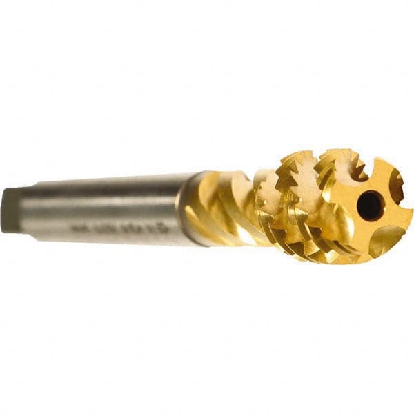 Spiral Flute Tap: 7/16-14, UNC, 4 Flute, Modified Bottoming, 2B Class of Fit, Cobalt, TiN Finish MPN:CW553700.5012