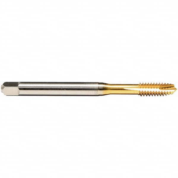 Spiral Point Tap: M5x0.8 Metric, 3 Flutes, Plug Chamfer, 6H Class of Fit, High-Speed Steel-E, TiN Coated MPN:B0208400.0050