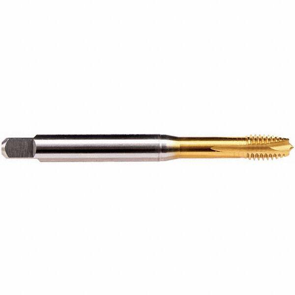 Spiral Point Tap: M10x1.5 Metric, 4 Flutes, Plug Chamfer, 6HX Class of Fit, High-Speed Steel-E-PM, TiN-70 Coated MPN:B3208F01.0100