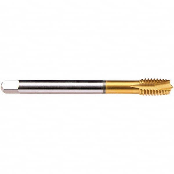 Spiral Point Tap: M20x1.5 Metric Fine, 4 Flutes, Plug Chamfer, 6HX Class of Fit, High-Speed Steel-E-PM, TiN-70 Coated MPN:C0208F01.0422