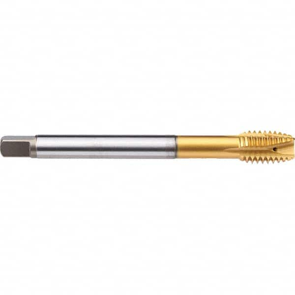 Spiral Point Tap: M22 x 2.5, Metric, 4 Flutes, Plug, 6H, Powdered Metal, TiN-70 Finish MPN:C1088F01.0122