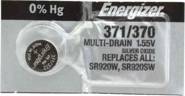 Button & Coin Cell Battery: Size 371 & 370, Silver Oxide MPN:371-370TZ