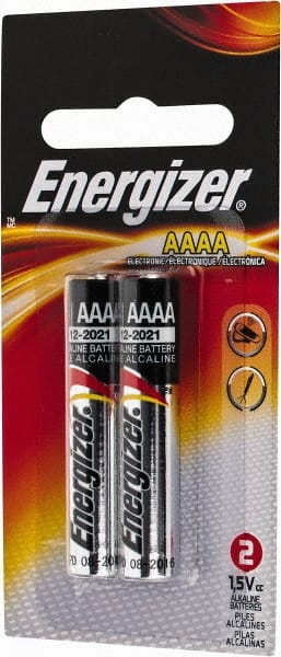 2 Qty 1 Pack Size AAAA, Alkaline, 2 Pack, Standard Battery MPN:E96BP-2