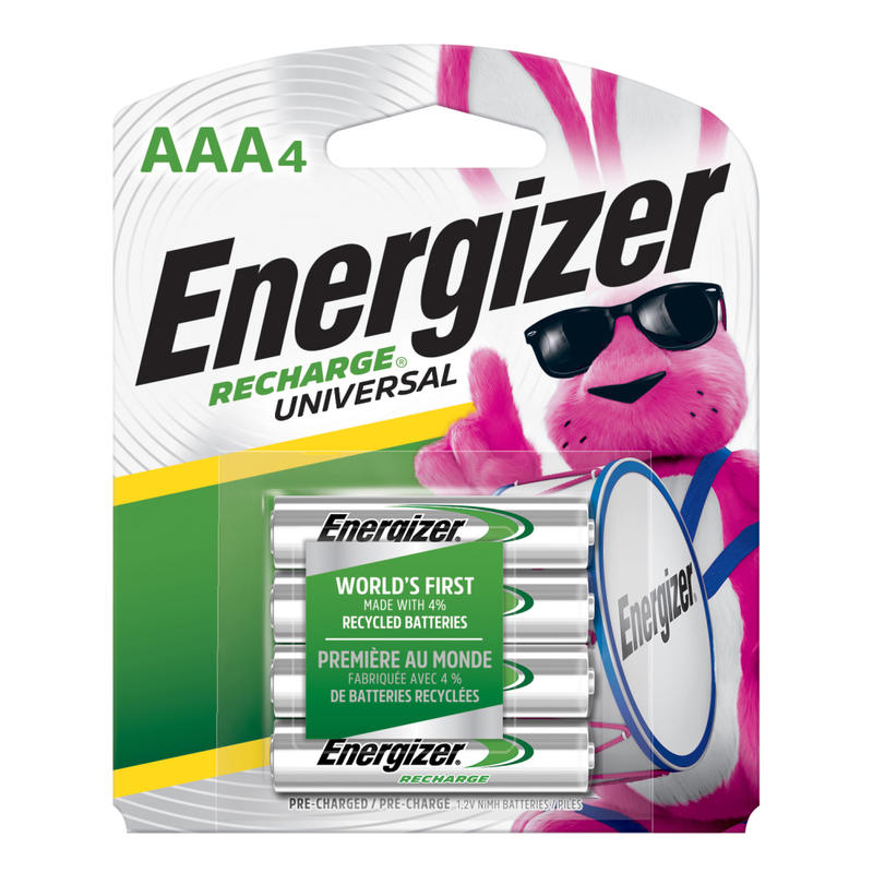 Energizer Rechargeable NiMH AAA Batteries, Pack Of 4 (Min Order Qty 4) MPN:NH12BP-4