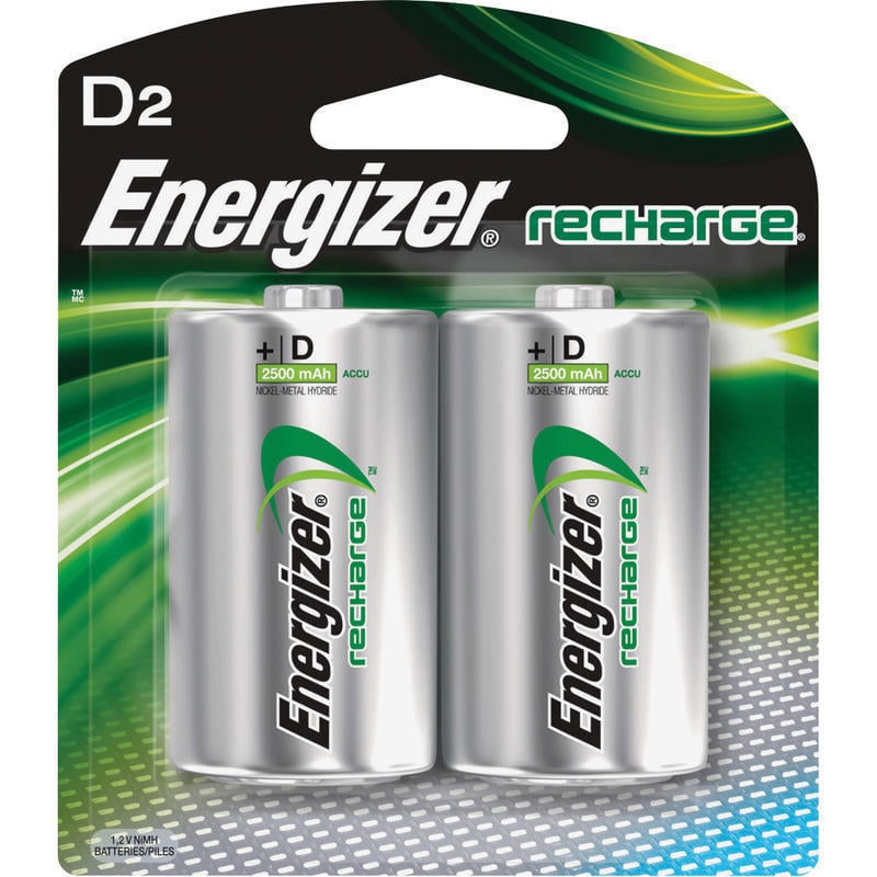 Energizer Recharge Universal Rechargeable D Battery 2-Packs - For Multipurpose - Battery Rechargeable - D - 2500 mAh - 24 / Carton MPN:NH50BP2CT