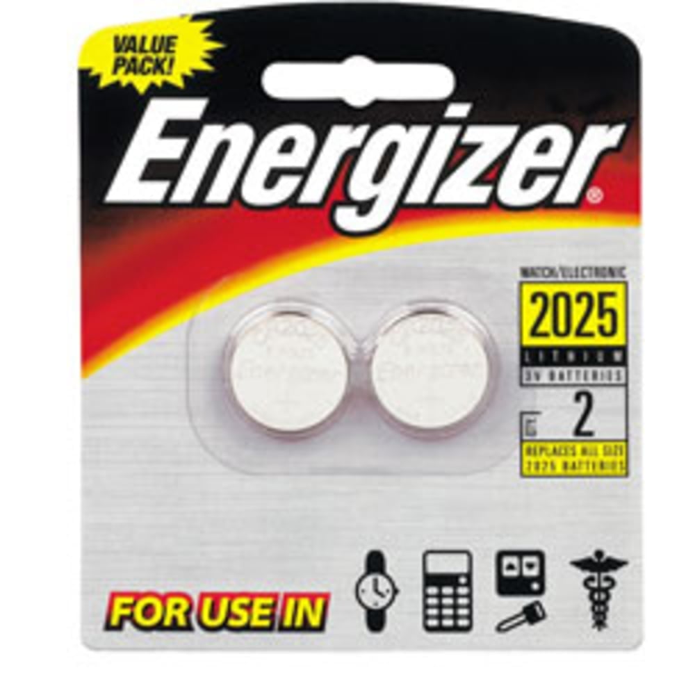 Energizer 3-Volt Lithium Calculator/Watch Batteries, 2025, Pack Of 2 (Min Order Qty 18) MPN:2025BP-2