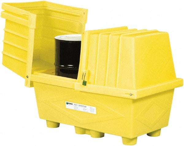 Drum Storage Units & Lockers, Product Type: Drum Storage Locker , Spill Capacity: 130.0 , Overall Height: 45.75, 3.8 , Overall Length: 60.5 MPN:2038-YE-D