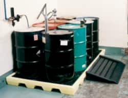 Spill Pallet: 8 Drum, 77 gal, 8,000 lb, Plastic MPN:5110-YE