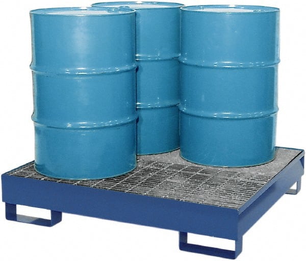 Spill Pallet: 4 Drum, 66 gal, 2,400 lb, Steel MPN:9004-BU