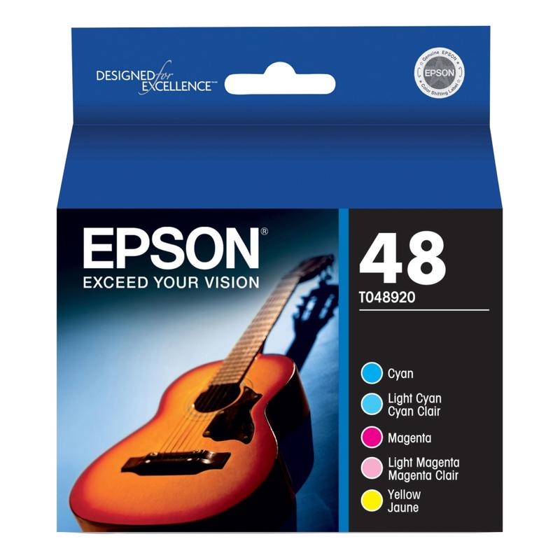 Epson T0489 Cyan, Light Cyan, Magenta, Light Magenta, Yellow Ink Cartridges, Pack Of 5, T048920 MPN:T048920-S