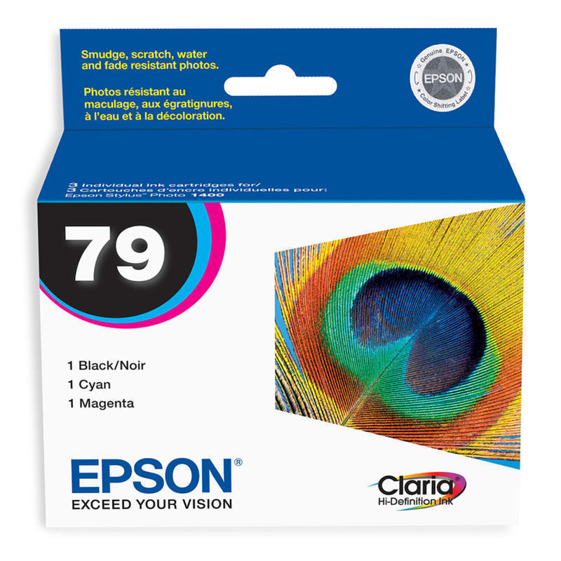 Epson 79 Claria Black; Cyan; Magenta High-Yield Ink Cartridges, Pack Of 3, T079920-S MPN:T079920-S